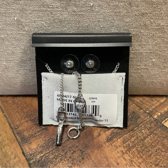 Givenchy | Silver Crystal Snowflake Earrings and Necklace Set NWT - Picture 3 of 6